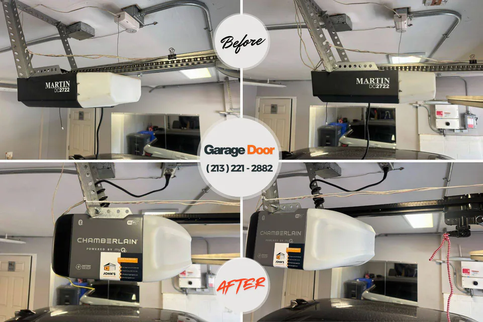 Before and after: garage door repair Shamokin Dam, PA